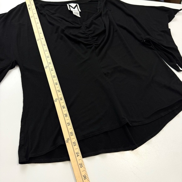 Marc Bouwer Women’s L Drapey V-Neckline Black Blouse Knit Top Whimsigoth Whitchy - Picture 7 of 8